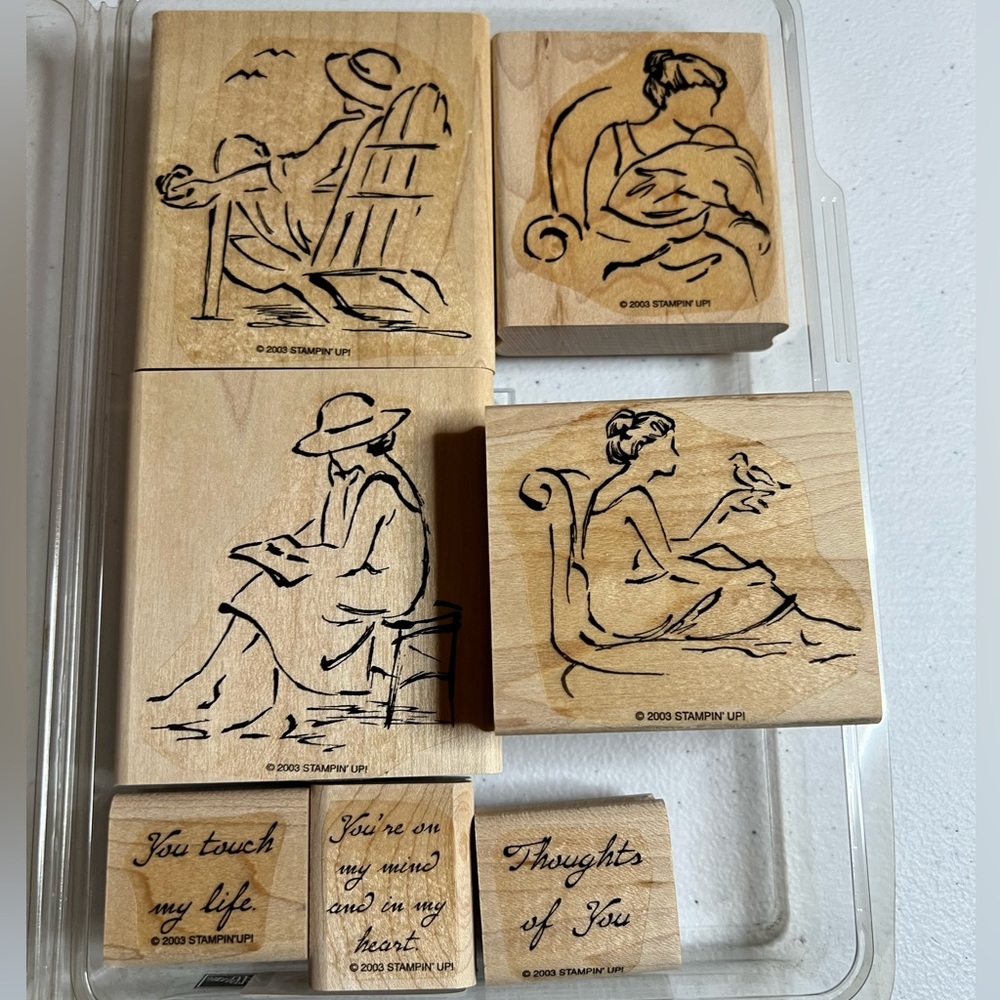 Retired Stampin Up Sketches wood stamp set